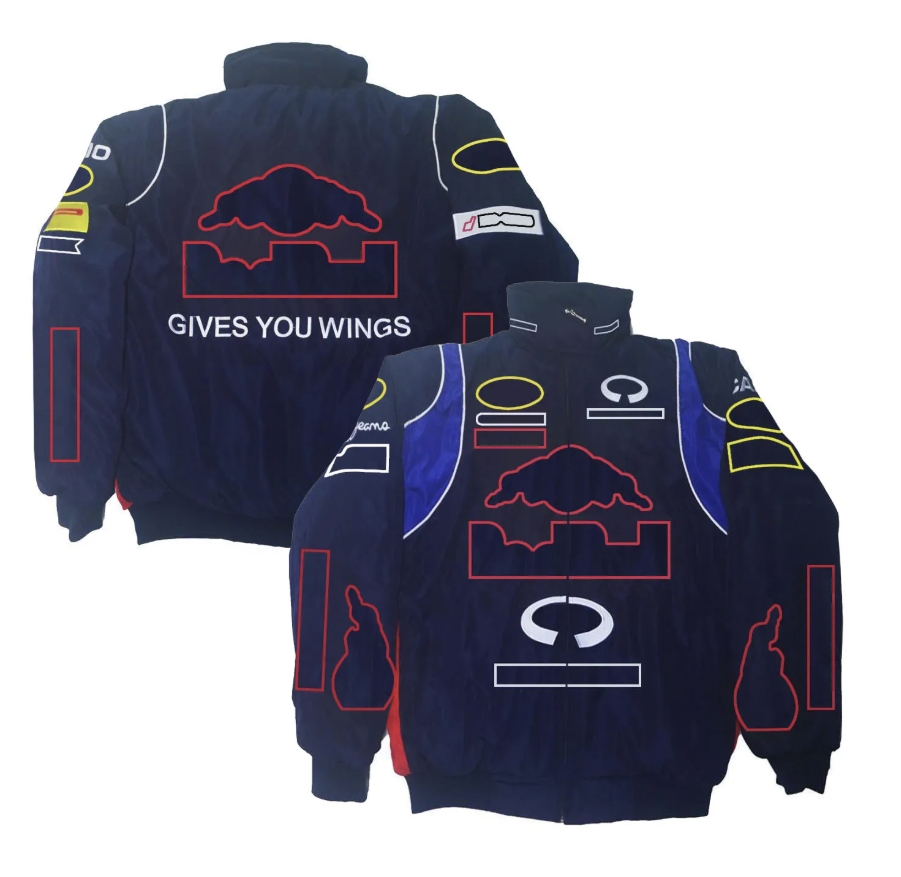 Upgrade 2025 New F1 Racing Suit Vintage Embroidered Cotton Autumn and Winter Biker Jacket