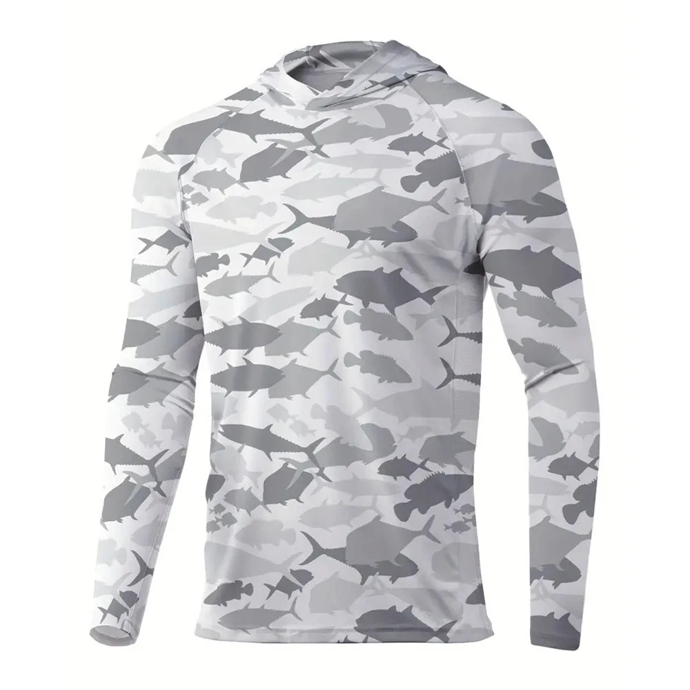 2025 Mens Sun Protection Hooded Tshirts UPF 50 Long Sleeve Quick Dry Breathable Hiking Go Fishing Shirt UVProof TOPS 4XL y250707