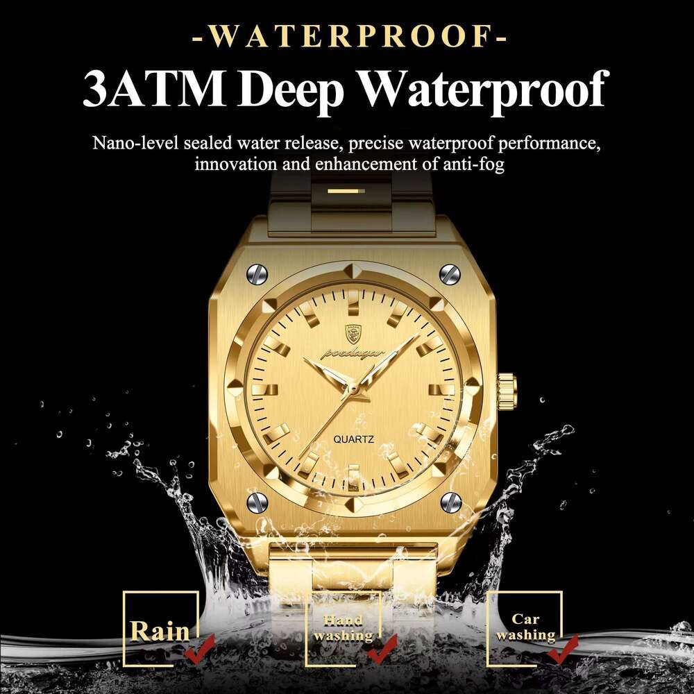 DHgargets Luxury Women's Watch - 30M Waterproof Rectangular Stainless Steel Quartz Wristwatch with Luminous (Model 788)
