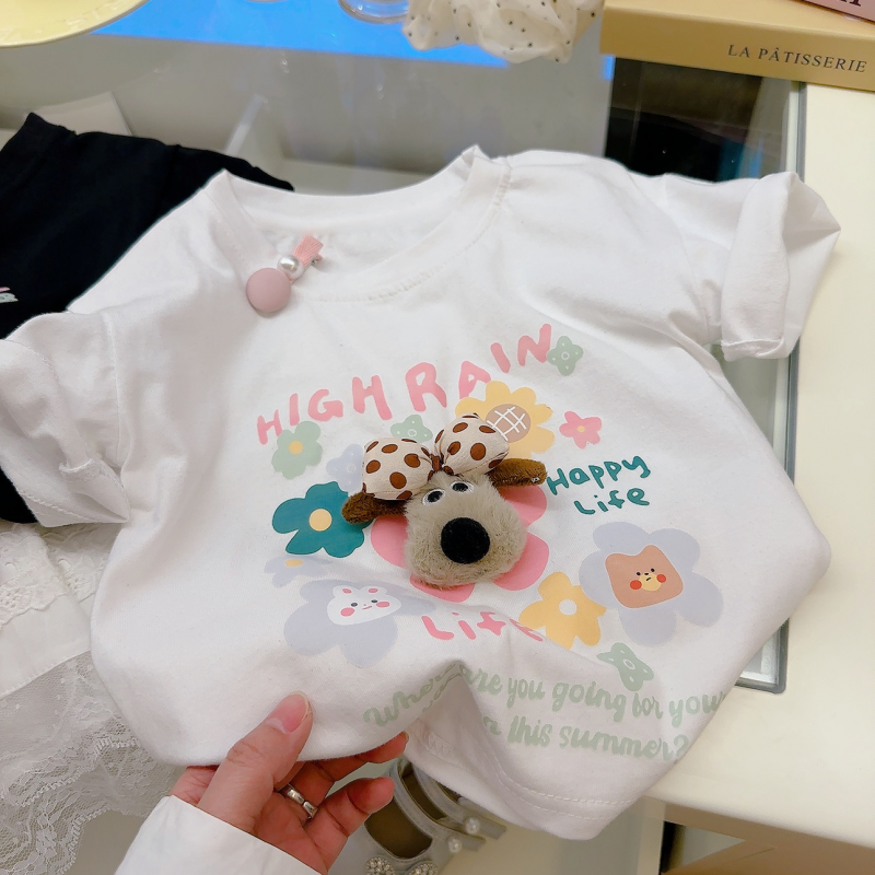 Children's short-sleeved T-shirt for boys and girls summer T-shirt for babies designer cartoon top with soft and skin-friendly fabric children�