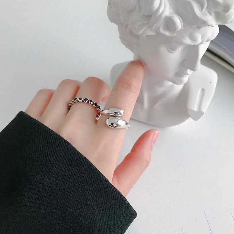 Stainless Steel Smooth Double Ball Beads Rings For Woman Open Gold Color Geometric Wedding Couple Rings Aesthetic Jewelry Gift S250716