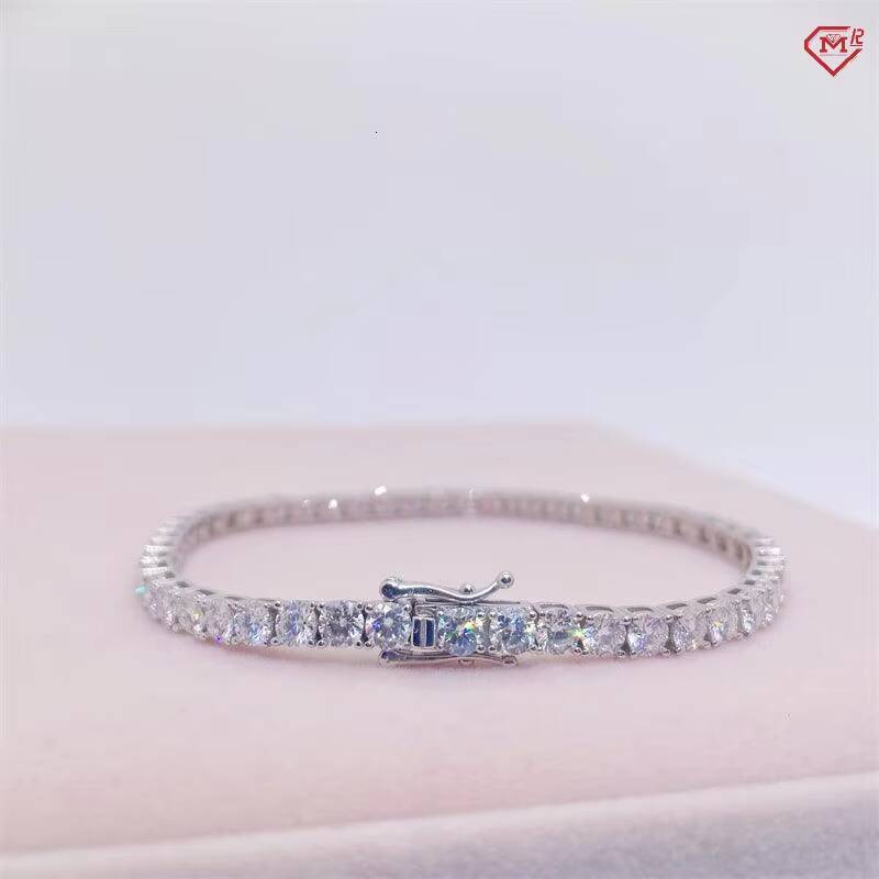 5mm Factory Wholesale Tennis Bracelet 925 Sterling Silver GRA Certificated VVS Moissanite Tennis Chain