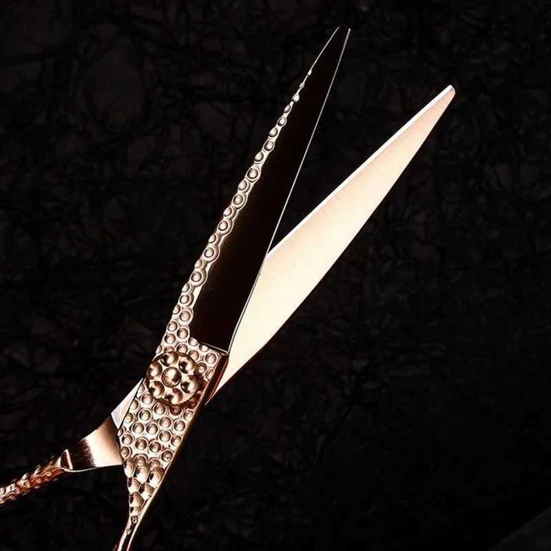 440C Rose Gold 6-Inch Professional Hairdressing Scissors Set Salon Stylists - Flat Cutting Thinning Texturing Hair Clippers W250716