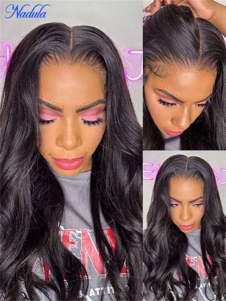 Nadula Drawstring Yaki Straight Glueless 7x5 Bye Knots Gueless Wig Human Hair Ready to Wear Fiber hair