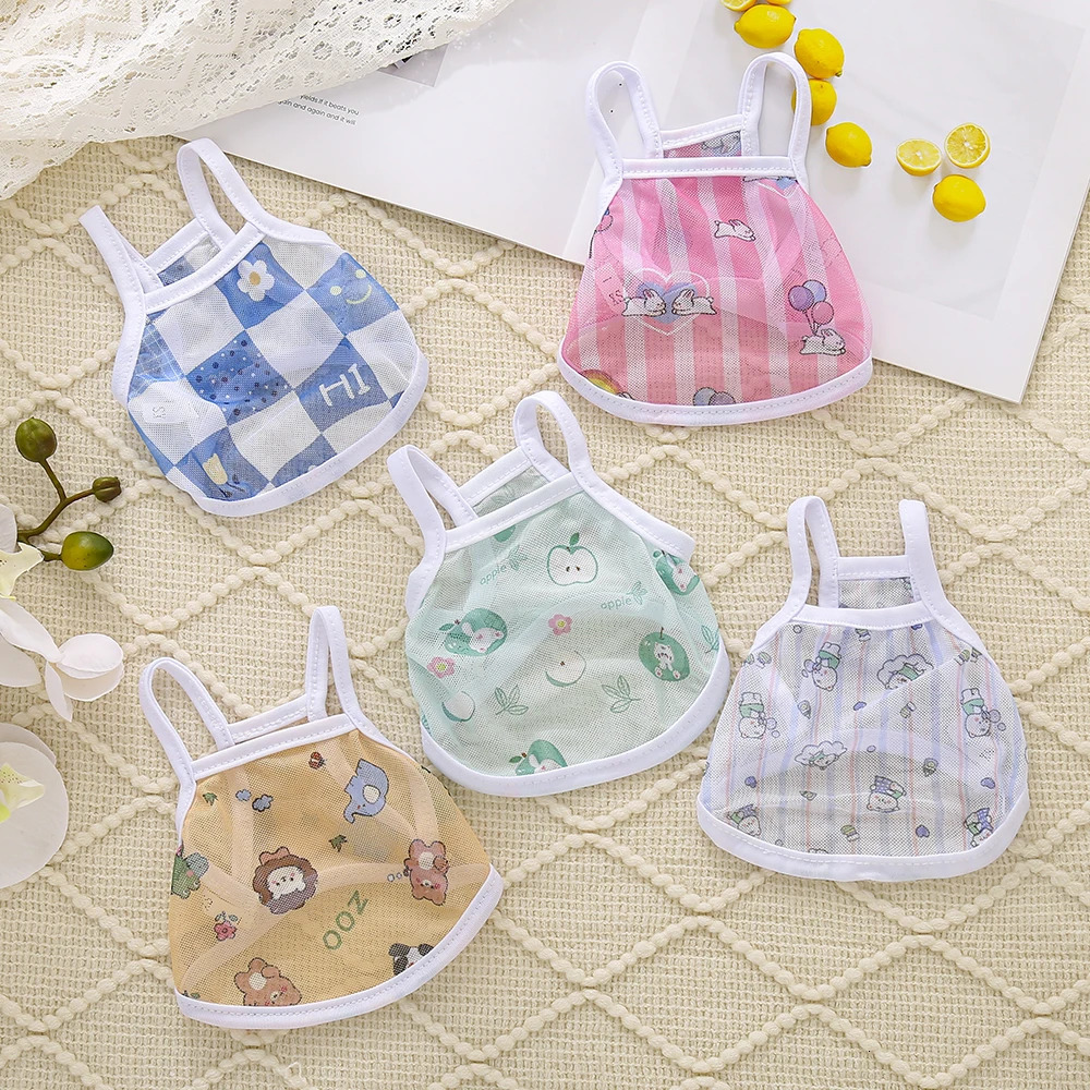 Pet clothing is fresh cute fashionable summer thin cat and dog breathable mesh suspender stylish vest 250711