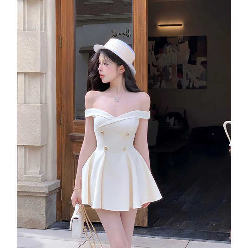 MEXZT Elegant Slash Neck Mini Dress Women Party Prom Luxury Sexy Backless Dresses Summer Ladies Korean Fashion Bodycon Dresses R250716