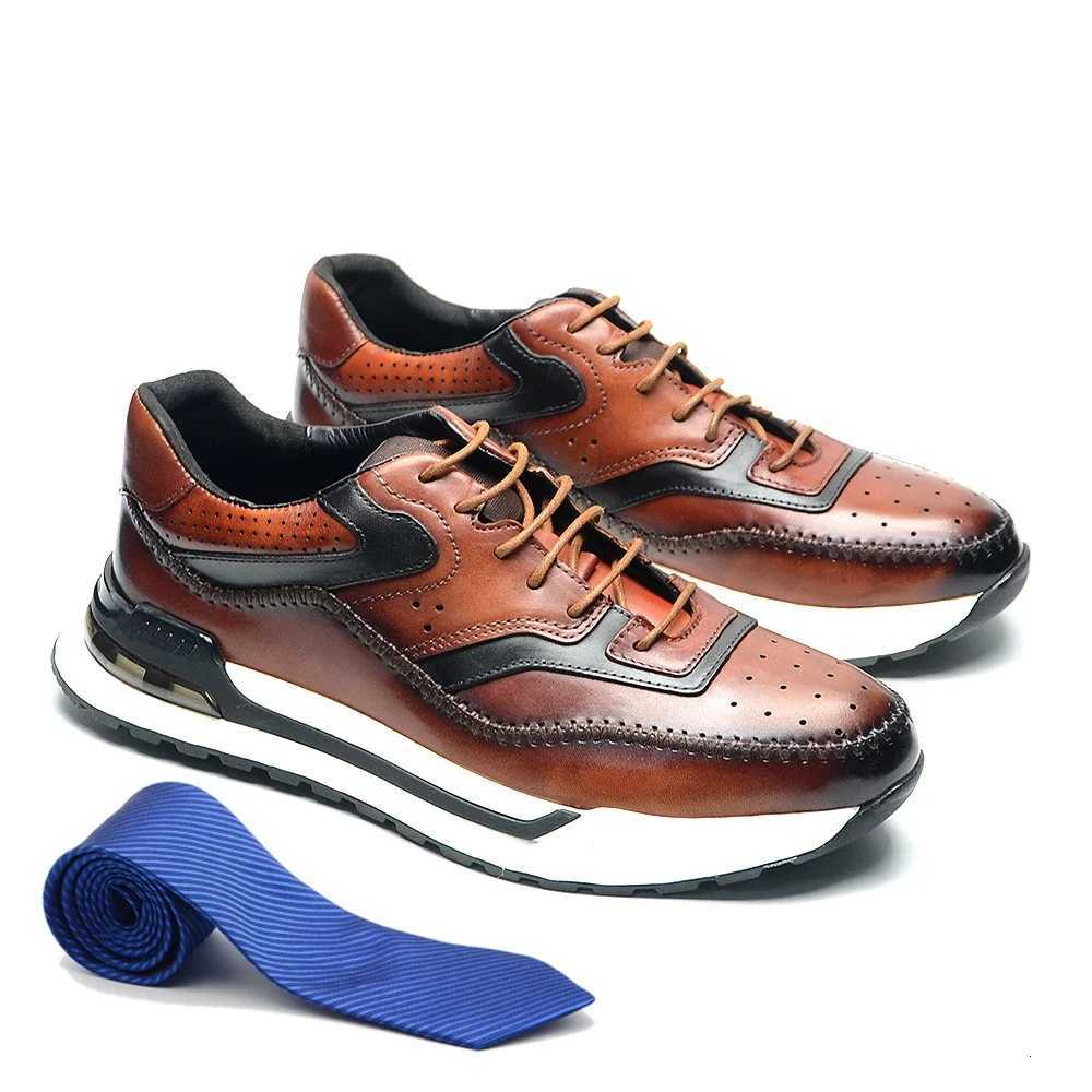 Luxury Designer Mens Oxford Sneakers Splicing Trainers Genuine Leather Stitching Comfortable Non Slip Walking Casual Shoes Men W250716