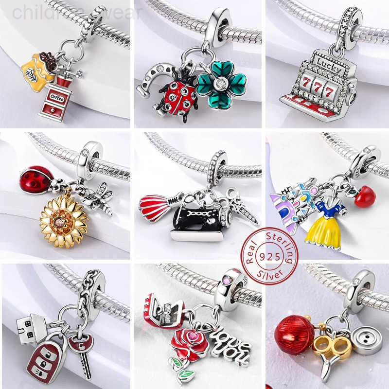 Disney New 925 Sterling Silver Charms Bead Original Red Series Charm Pendant Fit Bracelet Necklaces DIY Birthday Gift for Women Jewelry W20250716