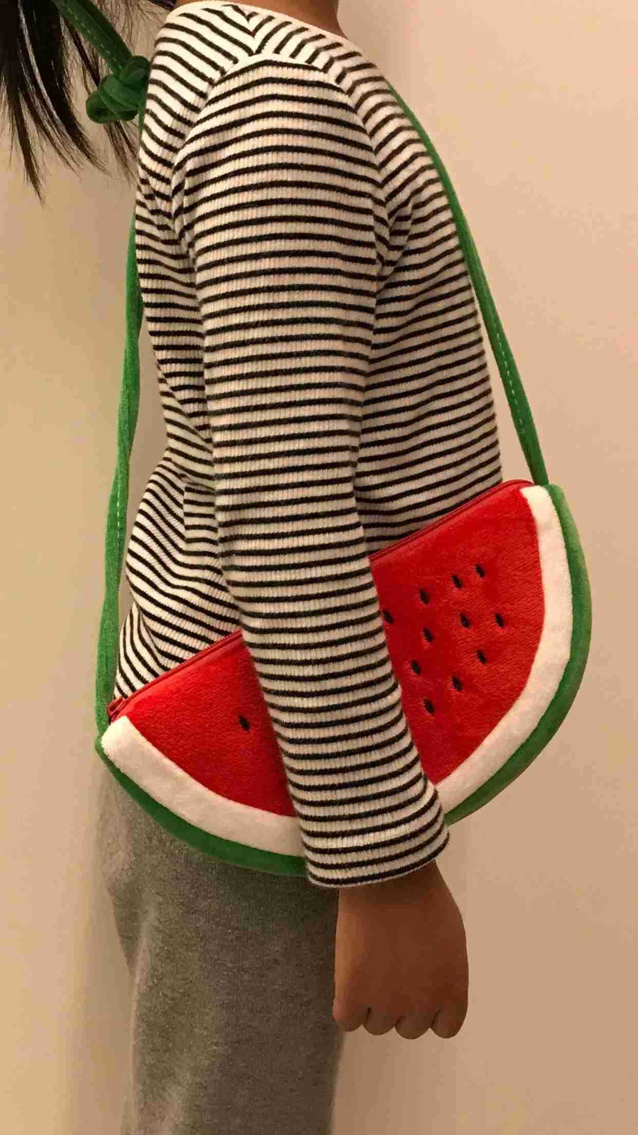 Small 2-6Year Plush Watermelon Bag Satchel Cute Fruit Plush Backpack Shoulder BAG Messenger Pouch M250716