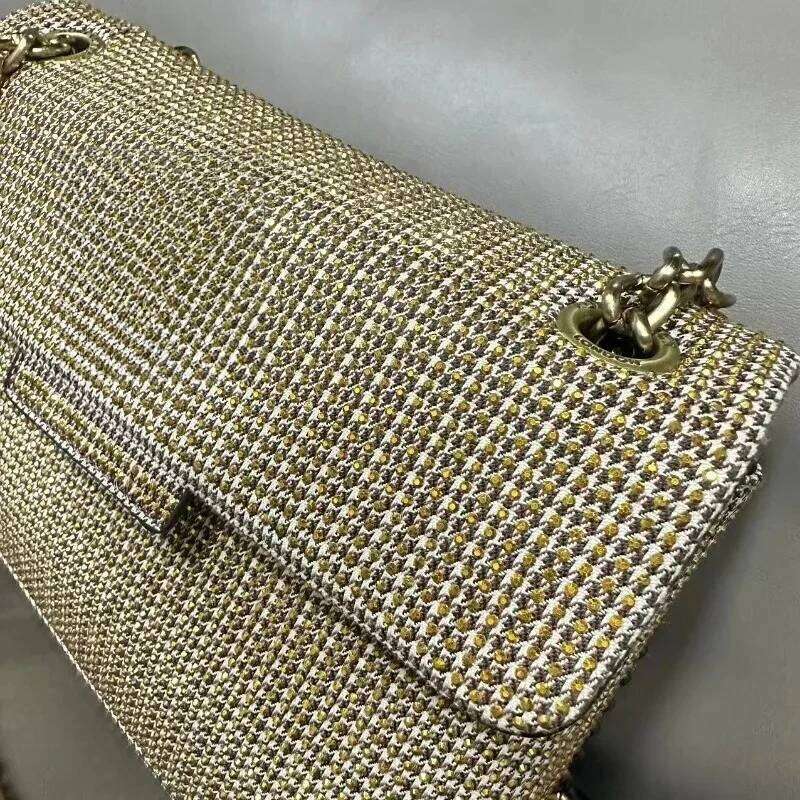 2025 New Houndstooth Hot Dia Shoulder Crossbody Chain Fashionable Versatile Women's Bag