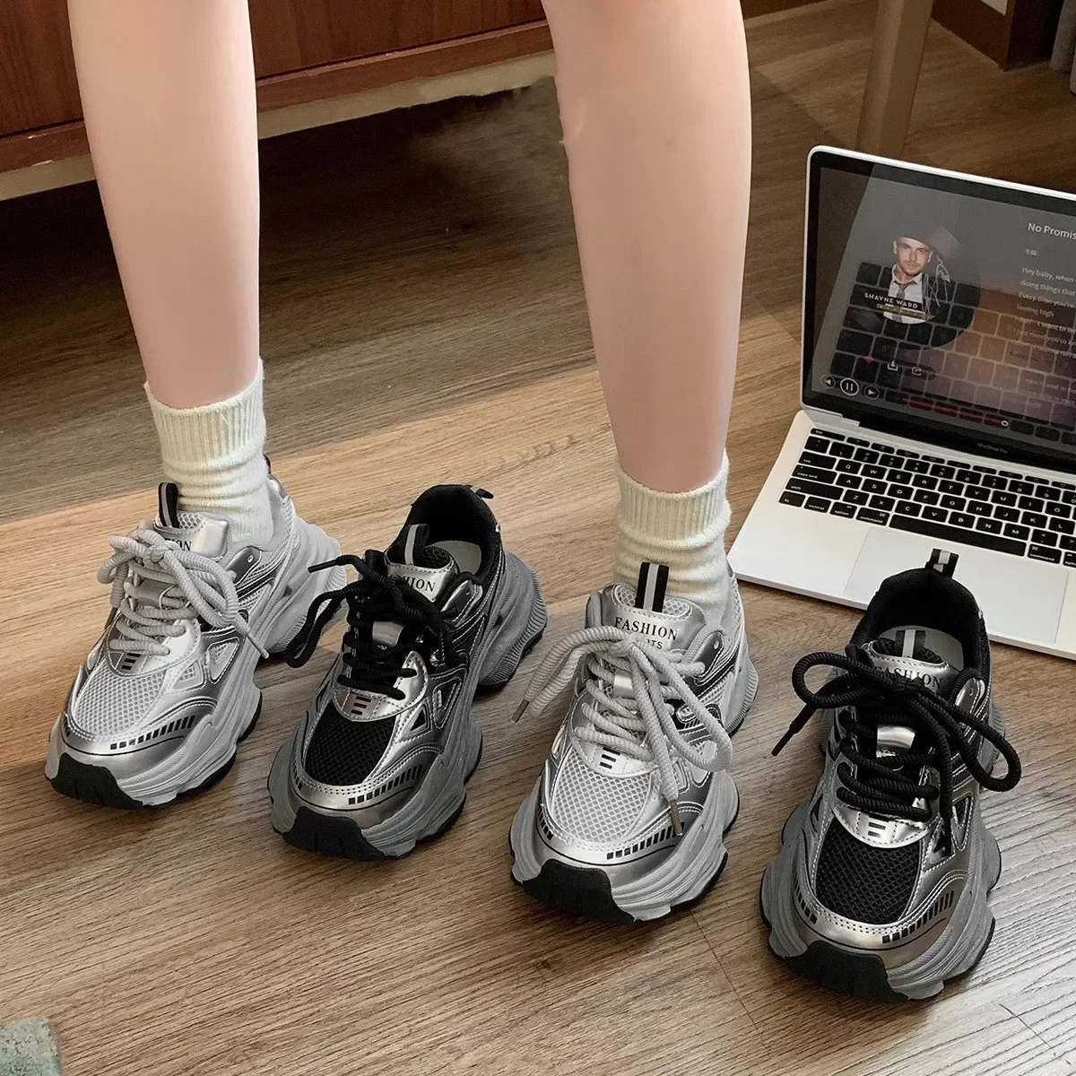 Fashion Platform Sneakers for Women Casual Non Slip Thick Sole Sports Shoes Woman Comfortable Casual Sports Shoes Zapatos Mujer 250712