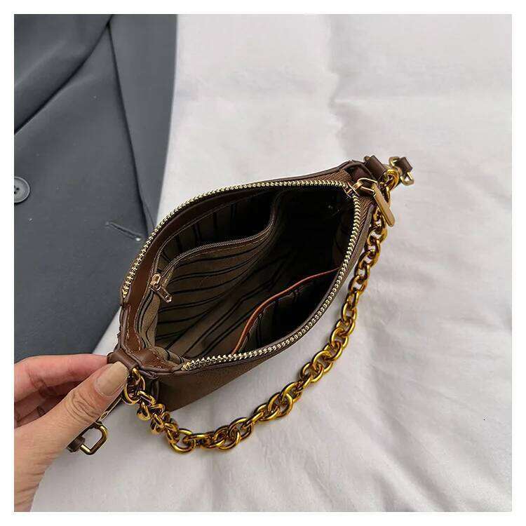 Fashion Retro Suede Crossbody Bag 2025 Autumn And Winter New Exquisite Chain Shoulder Handbag
