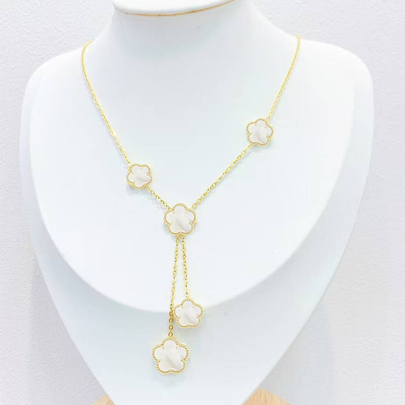 Brand 6-Flower Clover Necklace Fashion Women's Pendant Necklace High Quality Mother Shell Stainless Steel Designer Necklace Jewelry