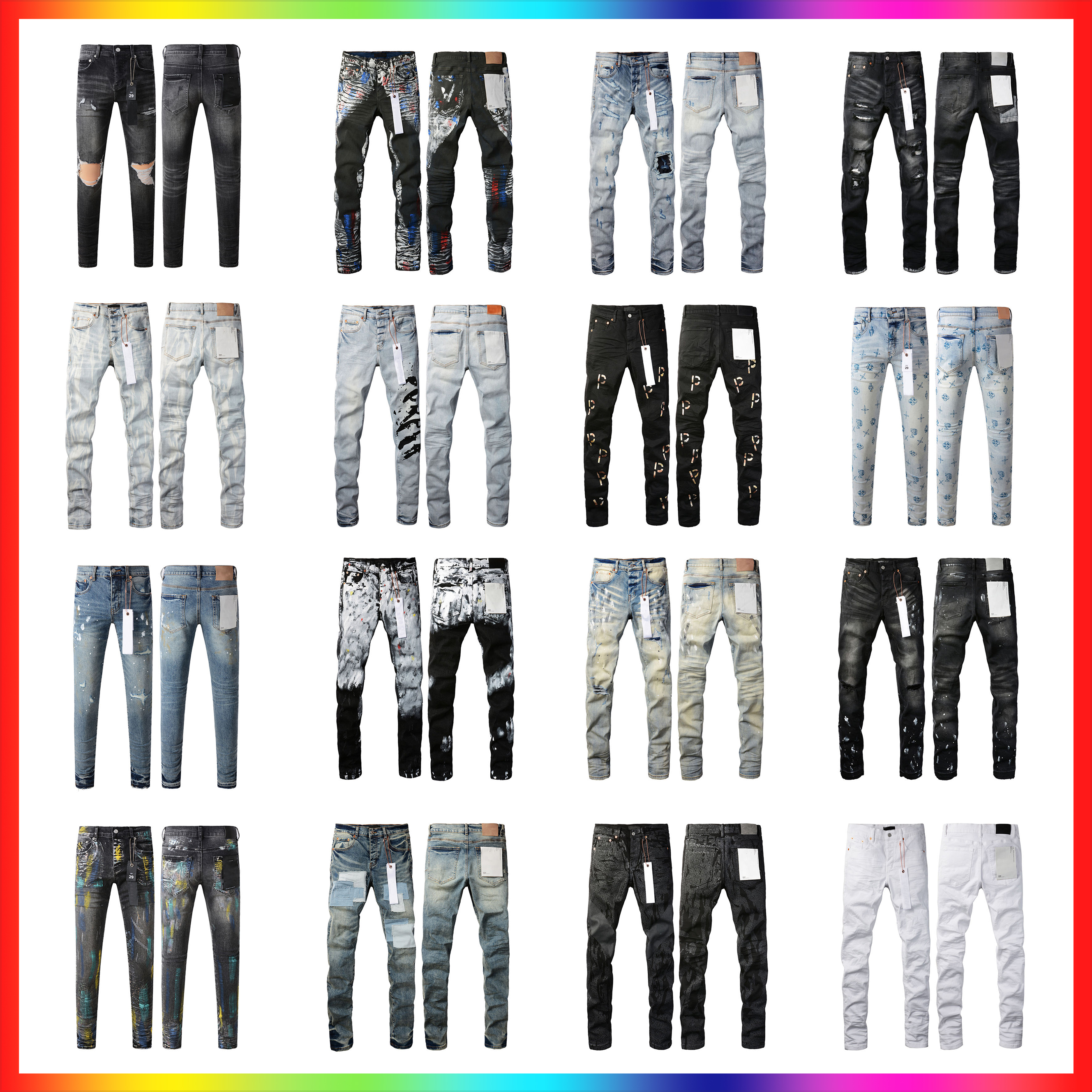 5A Mens Jean Trousers Designer Jean Men Black Fashion Pants High-end Quality Straight Retro Jean Streetwear Casual Ksubi Jean Joggers Jean Purple Pants Jeanse