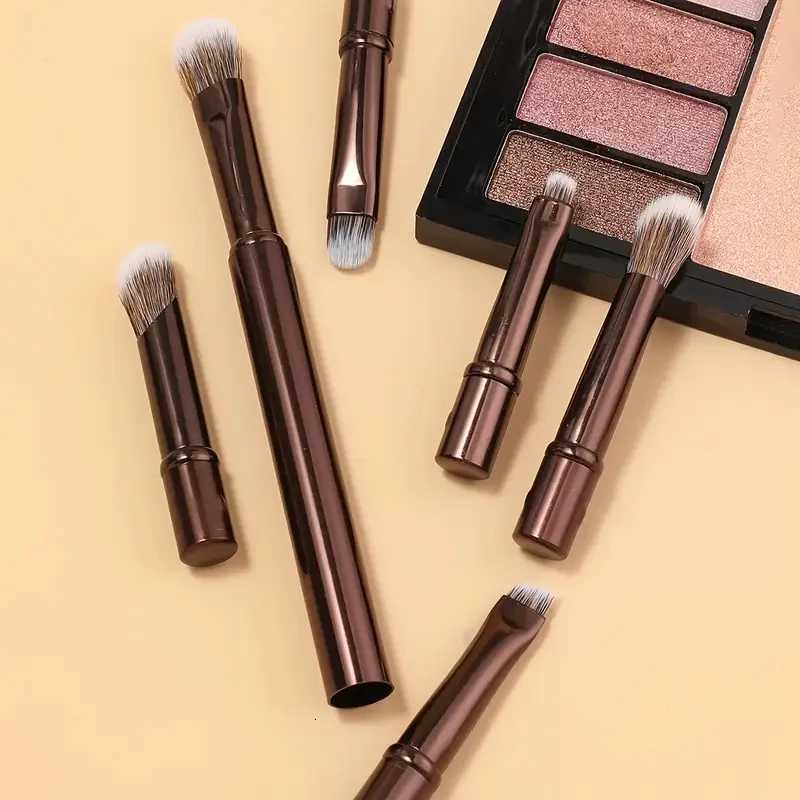 6Pcs Mini Makeup Brushes Set Detachable Travel Contour Concealer Brush Eyeshadow Brush Face Cosmetic Tools with Storage Box XJ2500716
