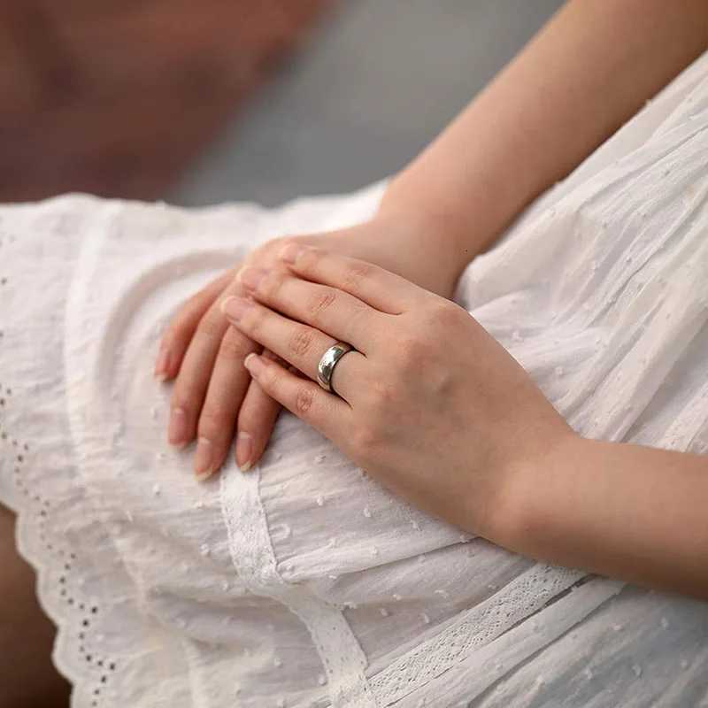 Somen 2mm/4mm/6mm Polished Silver Color Titanium Ring Women Smooth Wedding Band Minimalism Simple Stack Rings Female Jewelry S250716