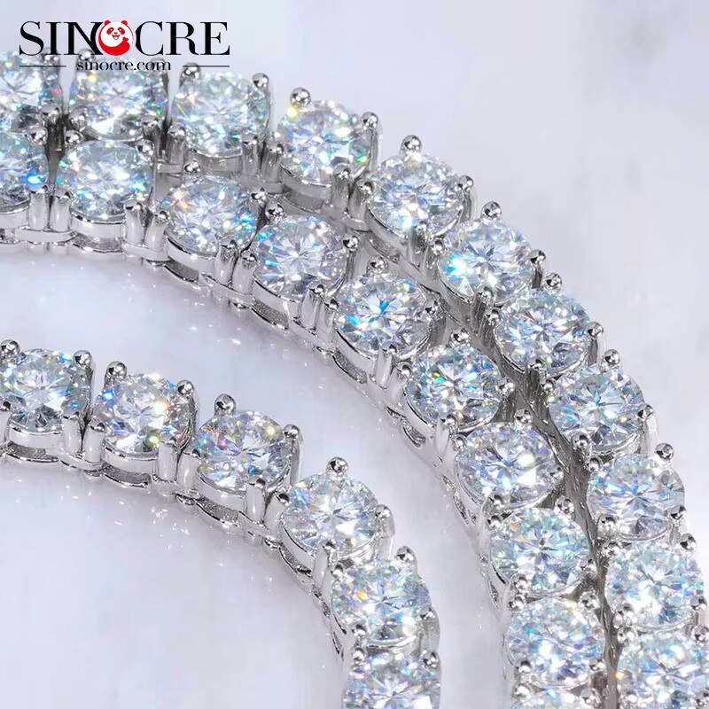 5mm Moissanite Tennis Chain Necklace Bracelets For Women Men