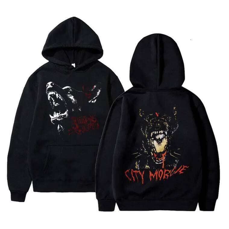 Designer Leisure High Quality Streetwear Rapper City Morgue Print Hoodie Men Women Hip Hop Haruku Sweatshirt Zillakami Sosmula Hoodies Vintage Top Pul