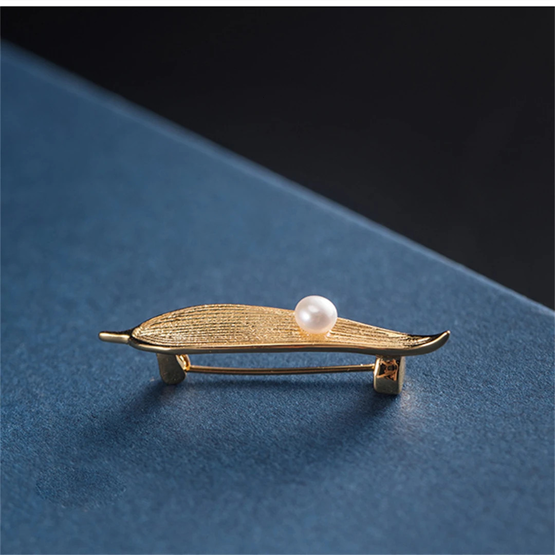 S925 Pure Silver Brooch Chinese Style Bamboo Leaf Pearl Ceremonial Dress Fashion Accessories Original Charm High Jewelry 250712