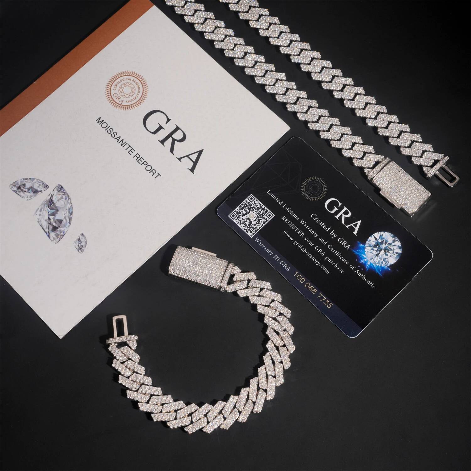 13mm Width Men Cuban Necklace Bracelet 925 Silver D Color VVS Double Row Moissanite Hip Hop Jewelry