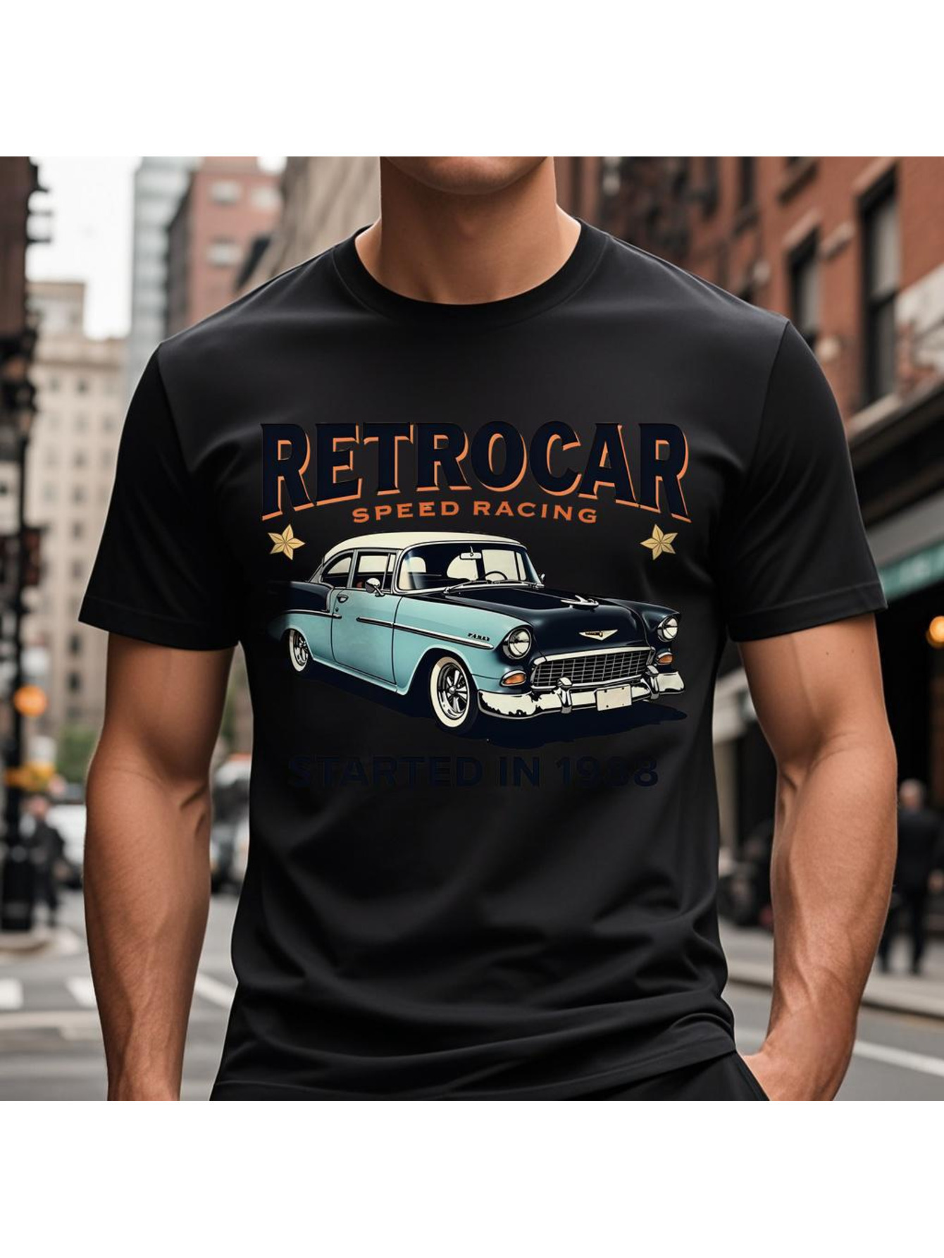 VogueEpoch car Graphics 180g Short sleeve Round collar T Shirts Cotton Men White Adult black S-3XL Wed 6c