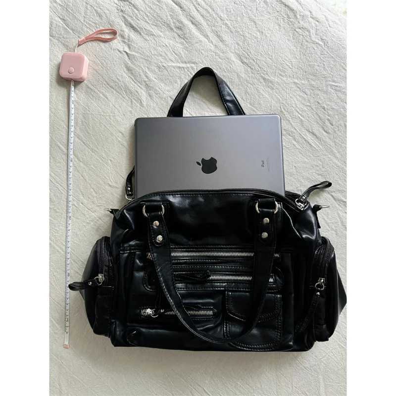 2024 Autumn New Sle Large Capaci Motorcycle Bag Casual Soft Single oulder Crossbody Bag for Spicy Girls Commuting Tote Bag