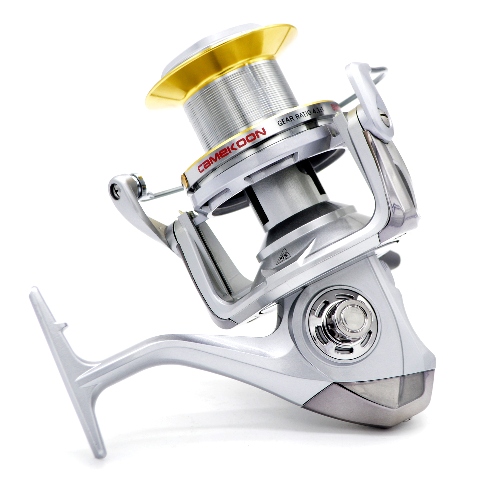 Camekoon 8000 10000 Series Long Casting Spinning Reel 4.1:1 Gear Ratio 6+1 Bearings 22 LBs Max Drag High Capacity for Surfcasting Fishing