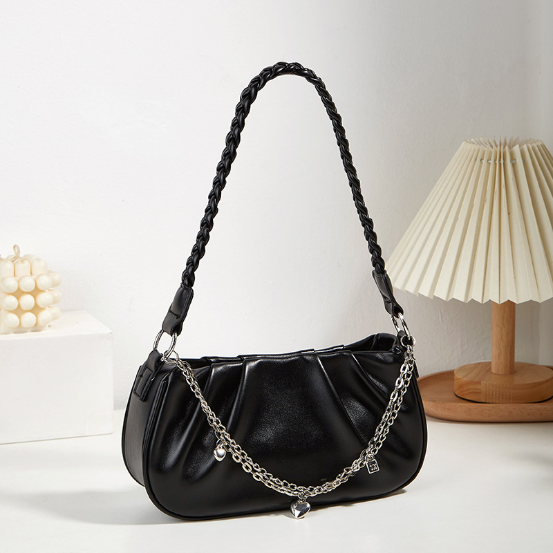 Designer High-End Pleated Cloud Underarm Fashion Shoulder Crossbody 2025 Soft Leather Chain Woven Handbag Light Luxury Women's Bag