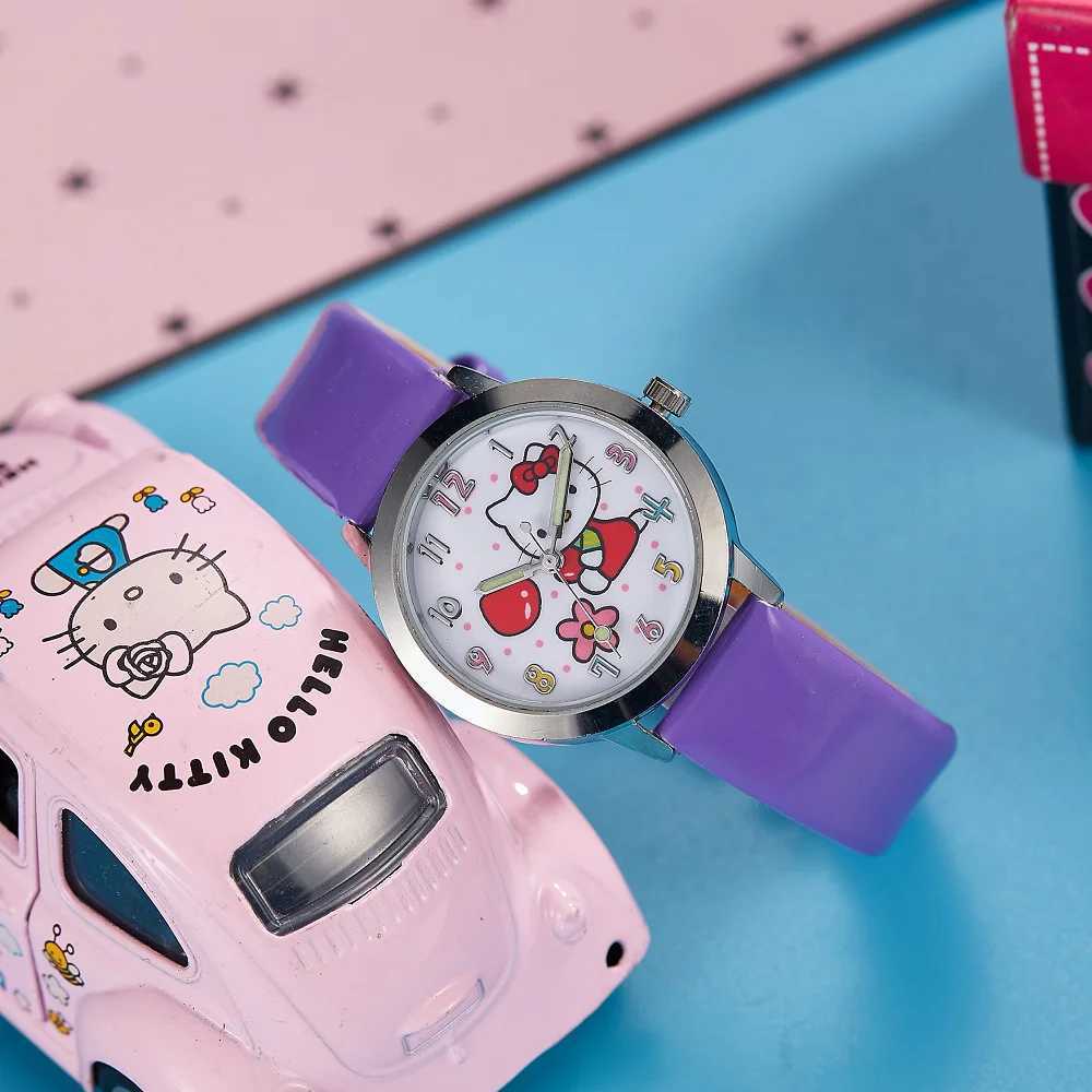 Sanrio Hello Kitty Children Watches Kawaii Quartz Casual Fashion Kid Wristwatch Women Girl Children Birthday Gifts w250716