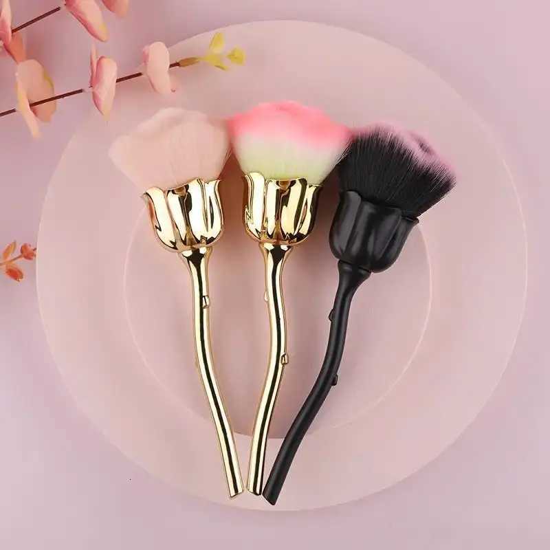 1pc Black Rose Shaped Loose Powder Makeup Brush Women Face Beauty Tools Nail Art Dusting Brush Foundation Grooming Makeup Tools XJ2500716