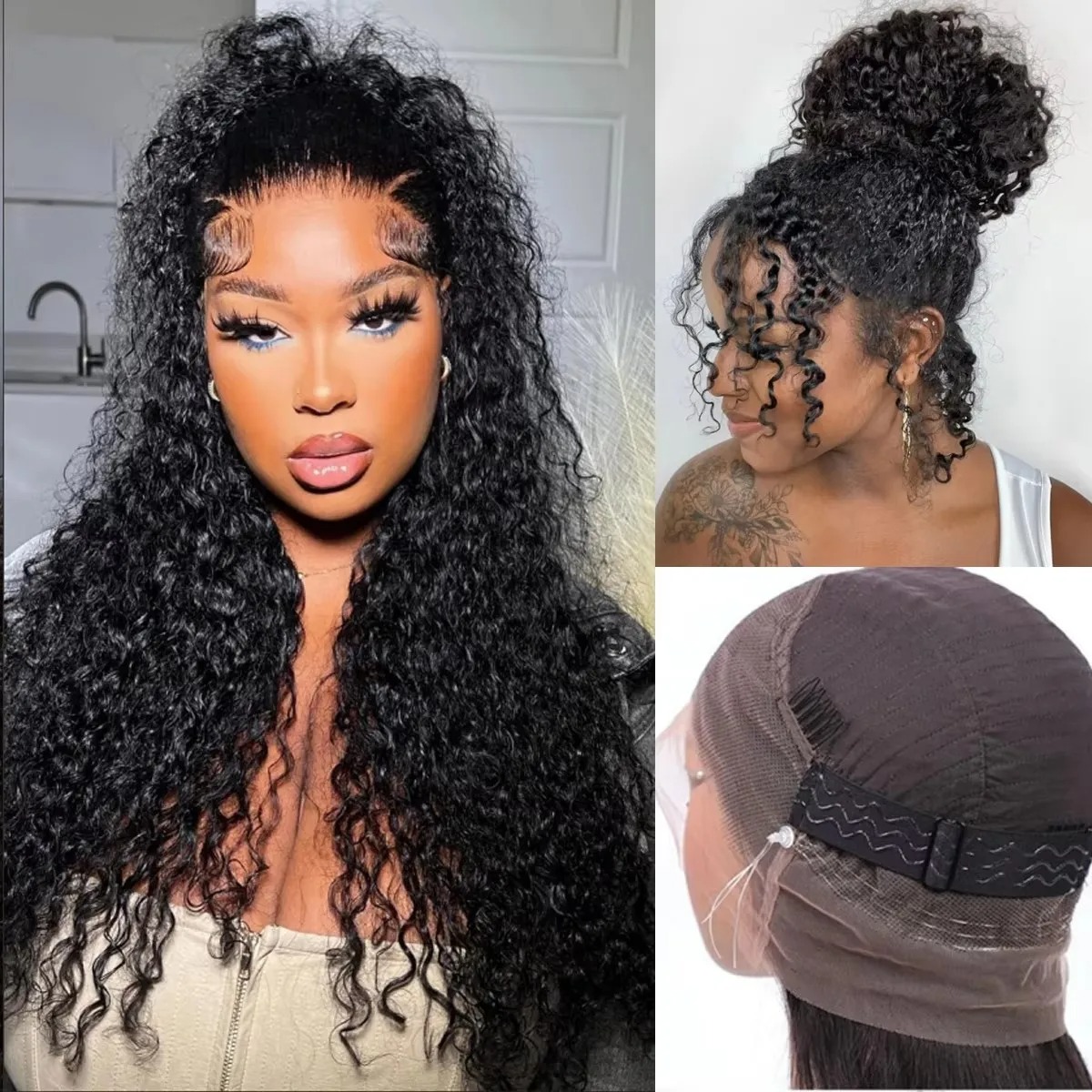 Natural Black Soft 26 Long Kinky Curly 180 Density 13x4 Lace Front Wig For Women Baby Hair Heat Resistant Preplucked Glueless Synthetic Wig
