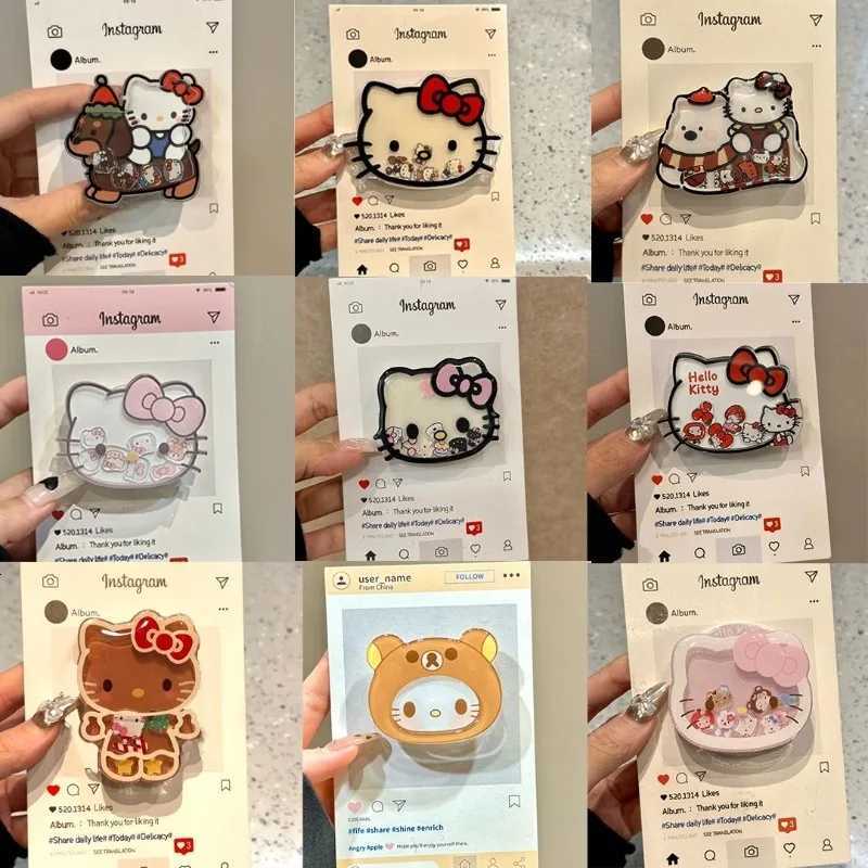 Sanrios Phone Accessories Anime Christmas Hello Kitty Paste Mobile Phone Holder Cartoon Portable Scalable Fashion Phone Giftw250716