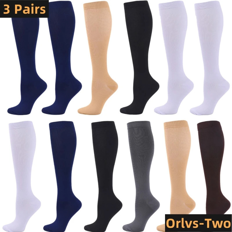 3 Pair Compression Socks Knee High Varicose Veins Stockings Men Women Sport Socks Anti Fatigue Pain Relief Compression Stockings 250715