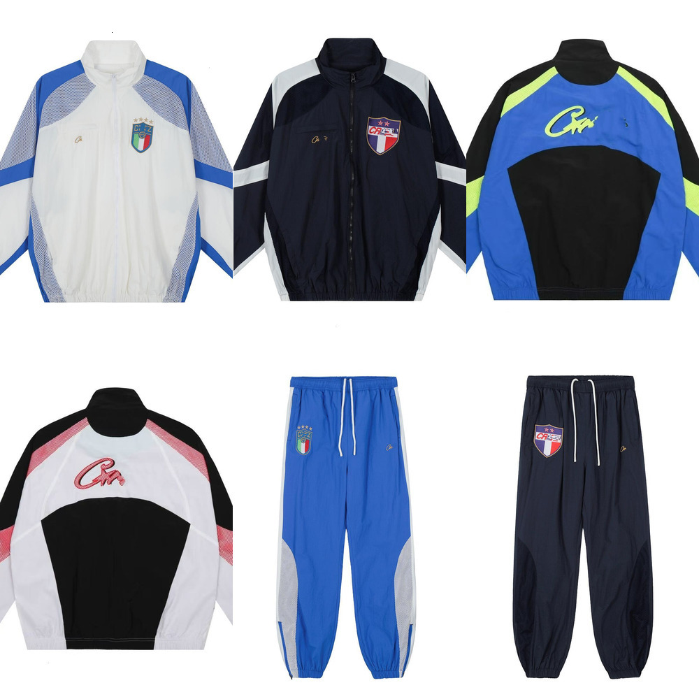 Corteztracksuits Mens windbreaker jacket CRT zipper retro hoodies Hip Hop Sweatshirt street Woven Splicing sports suit Designer CRT Sportswear jumper jogger a3