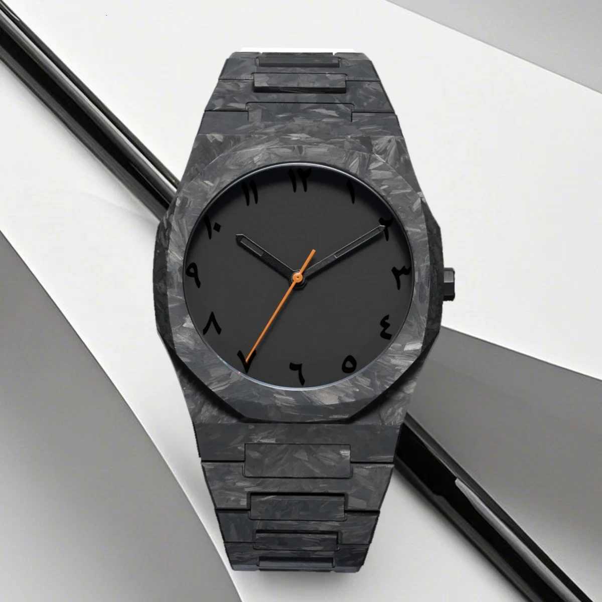 New Trend Fashion Classic Middle East Arabic Numeral Dial Quartz Black Polycaonate M Design Quartz Mens Y250715