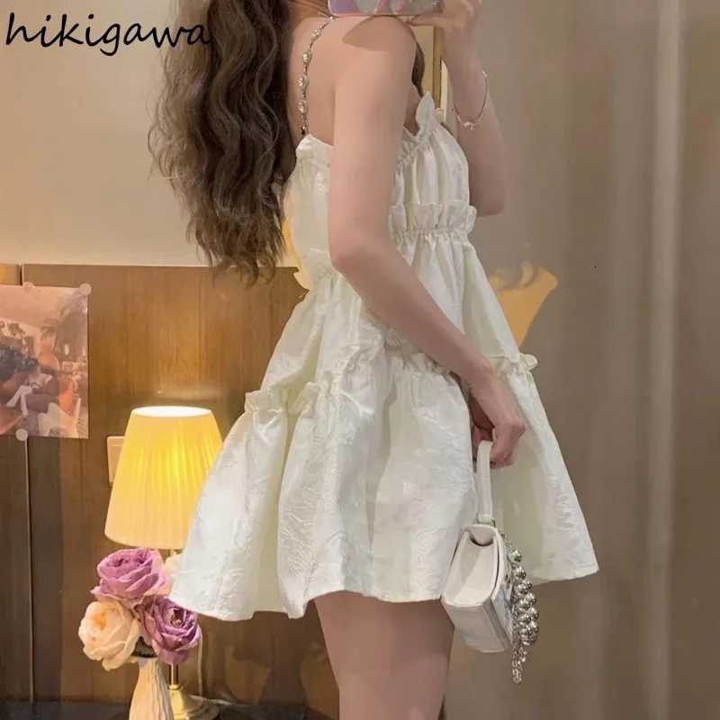 2025 Sweet Dress for Women Fashion Summer Sling Robe Femme A-line Tunic Floral Loose Ruffles Cute Dresses R250716