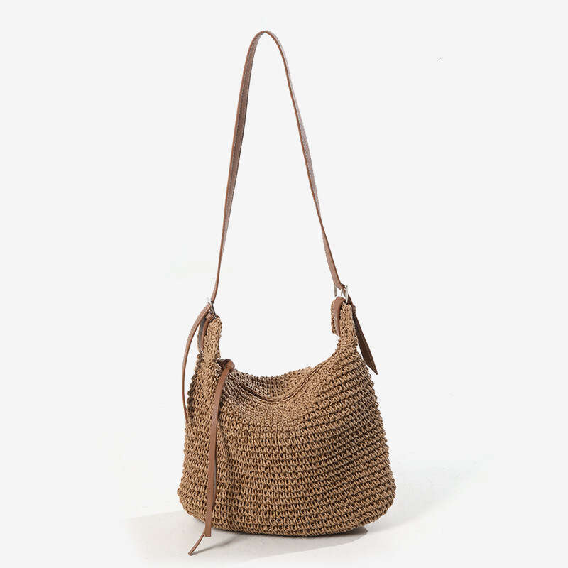 Casual Crossbody Solid Color New Versatile Shoulder Straw Woven Vacation Beach Commuter Women's Bag