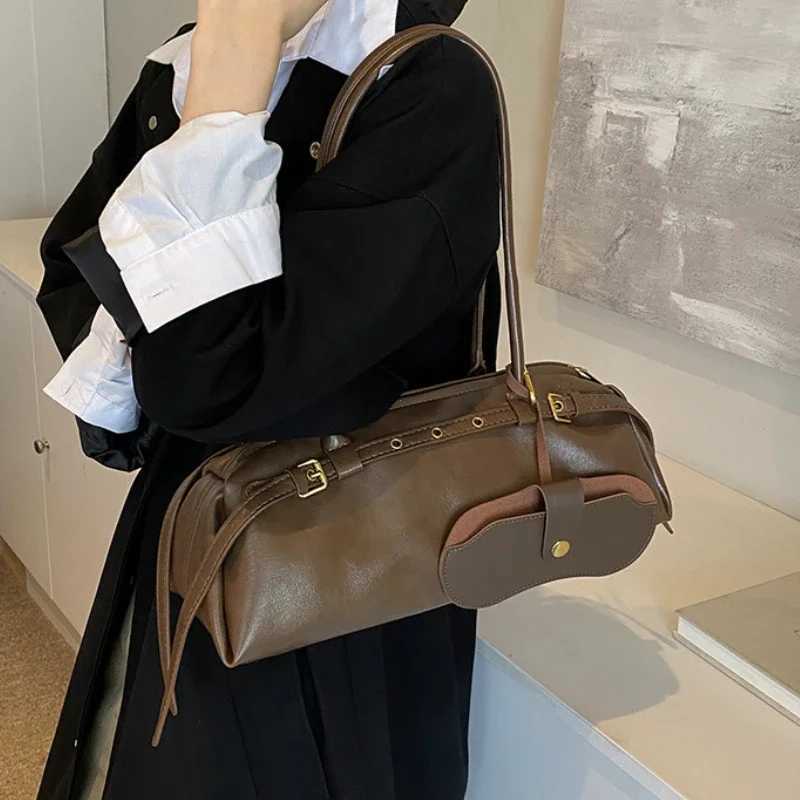 Buckle Decoration PU Shoulder Bag Solid Large Capacity All-match Handbags Purse 2025 Hot Sale Bags for Women Bolsa Mujer