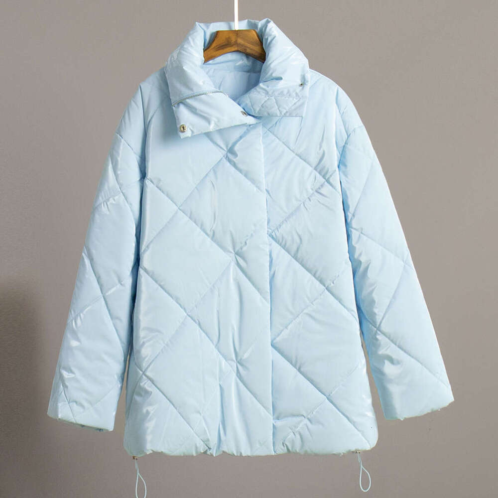 Autumn Winter New Loose Cotton With Matte And Glossy Turn-Down Collar Casual Jacket B5