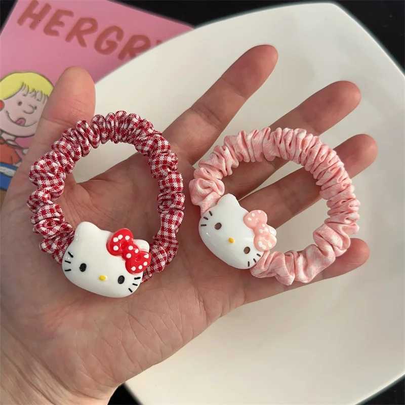 Sanrio 2Pcs Hello Kitty Hair Rope Cute Girl Cartoon Rubber Band Kids Girl Hair Accessories w250716