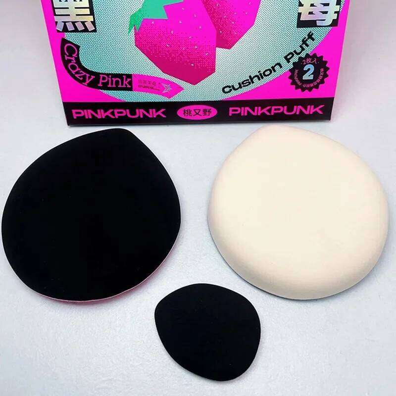 3PCS/SETS PINK PUNK Flocking air cushion thumb blush foundation powder puff cosmetic tools X250716