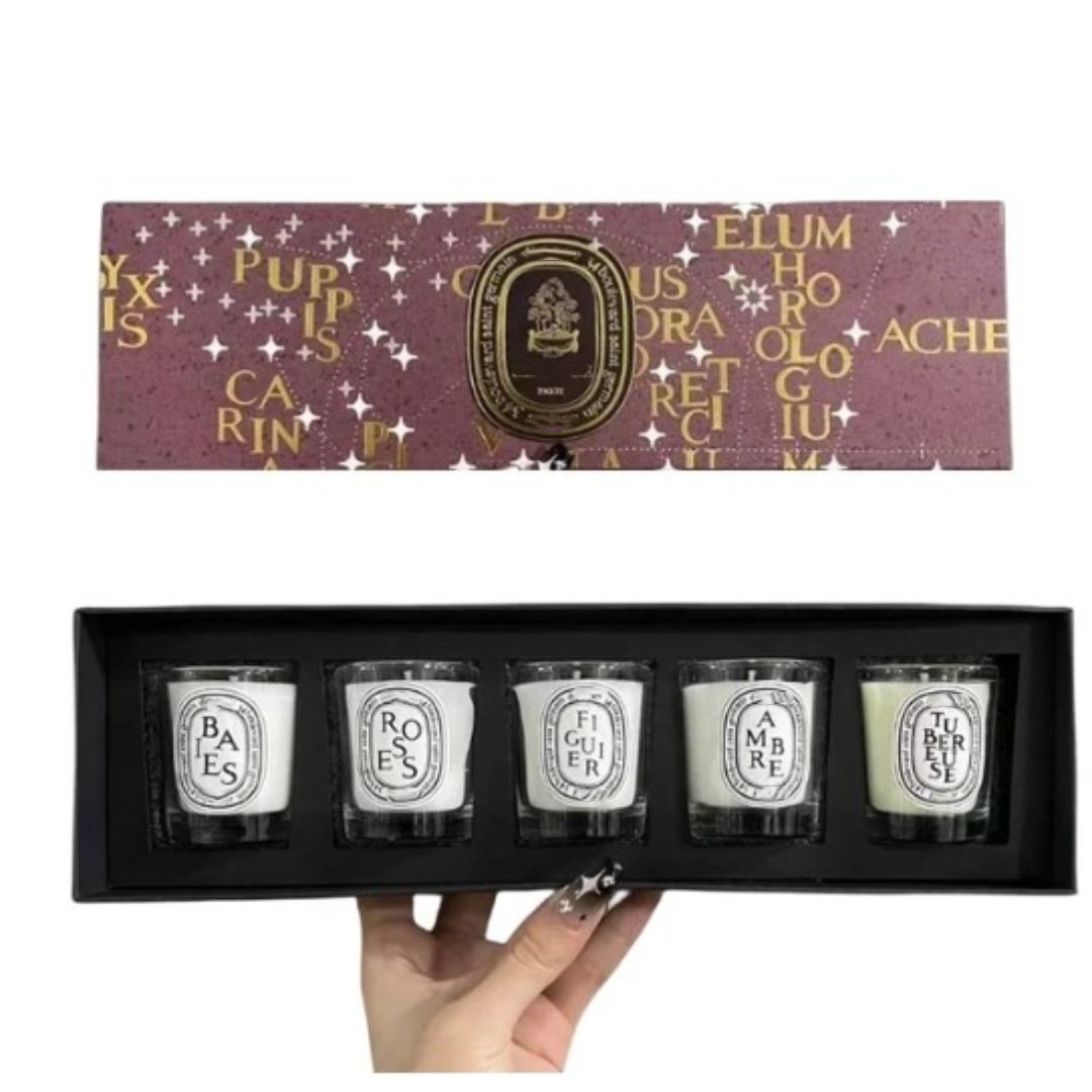Christmas Limited Gift Set 35g*5 Scented Candles Berry Rose Fig Tuberose Amber Brand Fragranced Wax Long Lasting Holiday Smell