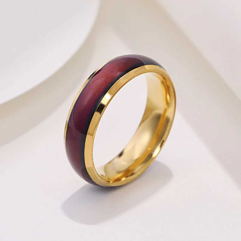 6mm Unisex Changing Color Rings for Women Stainless Steel Mood Feeling Tracker Ring for Men Novelty Jewelry for Gift Party WC039 S250716