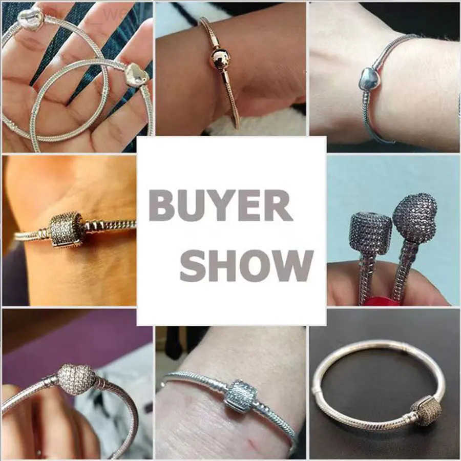 Disney Hot Selling S925 Sterling Silver Heart-Shaped Crown Snake Bone Bracelet Suitable for Pandora Bracelets Womens Fashion Jewelry W20250716