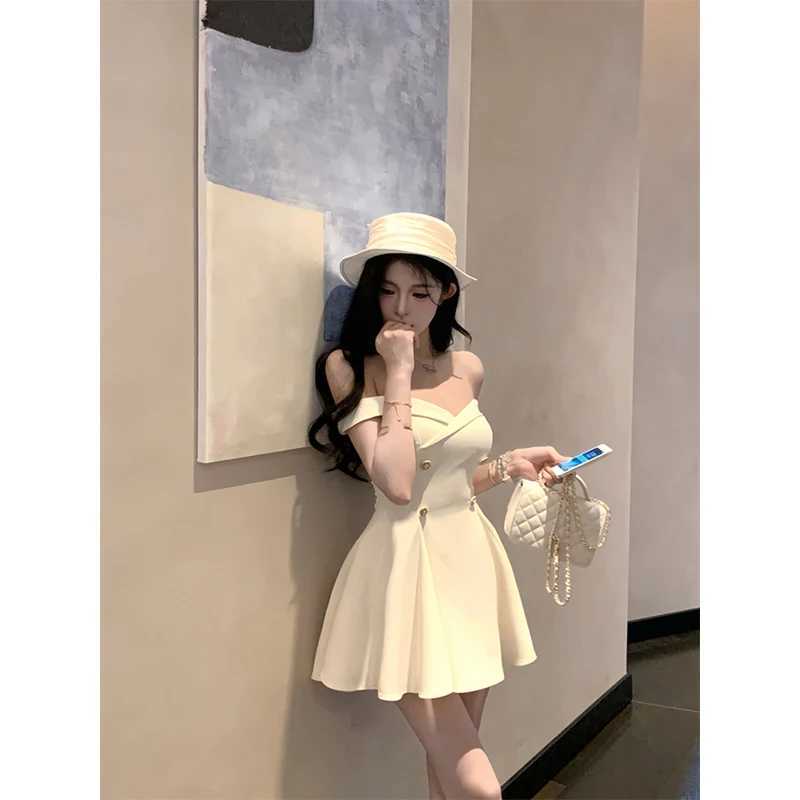 MEXZT Elegant Slash Neck Mini Dress Women Party Prom Luxury Sexy Backless Dresses Summer Ladies Korean Fashion Bodycon Dresses R250716