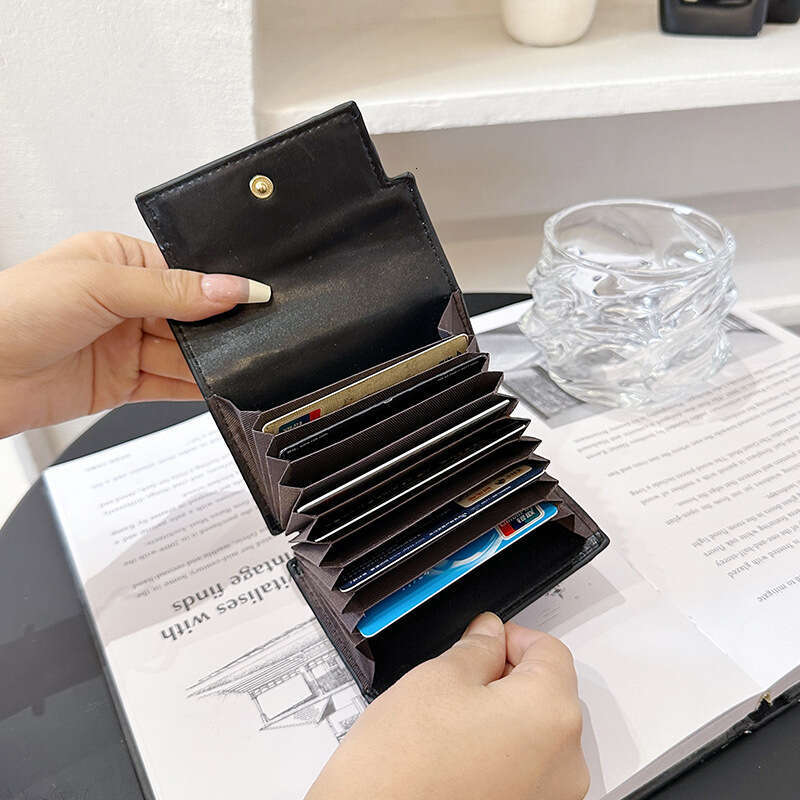 Trendy Classic Women's Accordion Coin Purse Small Anti-Degaussing Multi-Card Slot Large Capacity Bank Card Holder