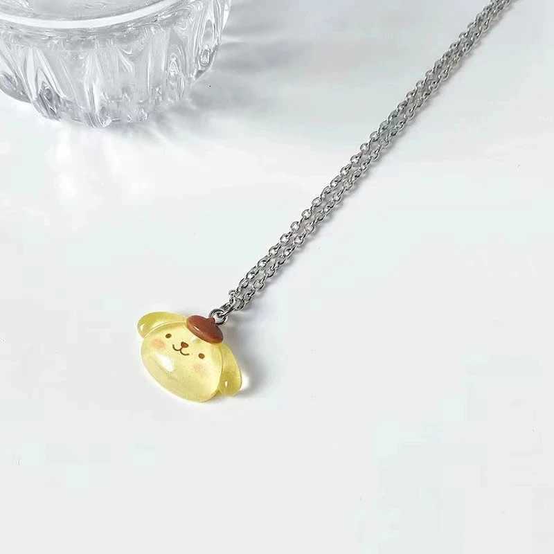 Sanrio Kawaii Cinnamoroll Melody Kuromi Necklace Clavicle Chain Adjustable Pendant Accessories Girls Toy Gift w250716
