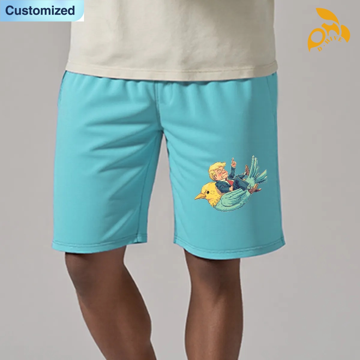free shipping designer customized definition Men's Polyester Cotton ShortsFor the USA|260GSM DTF