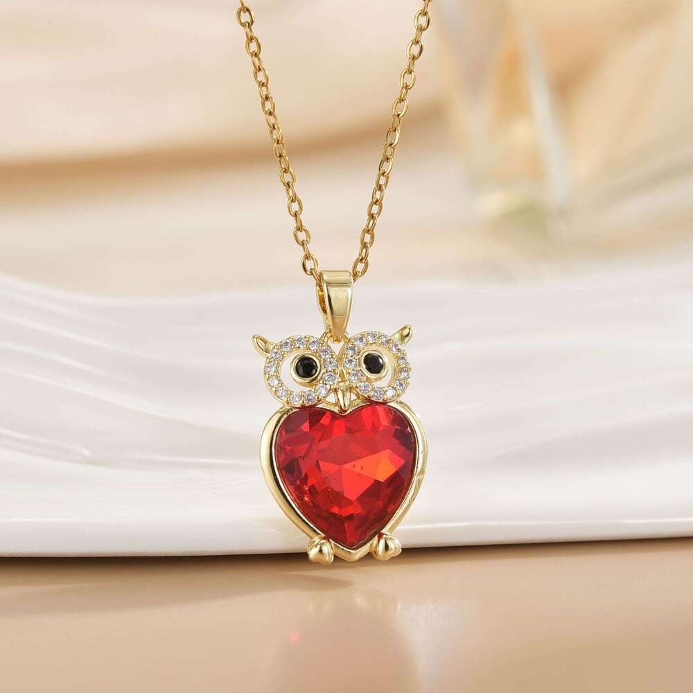 New INS Style Cute Owl Pendant Necklace For Women, Niche Light Personality Collarbone Chain Efe