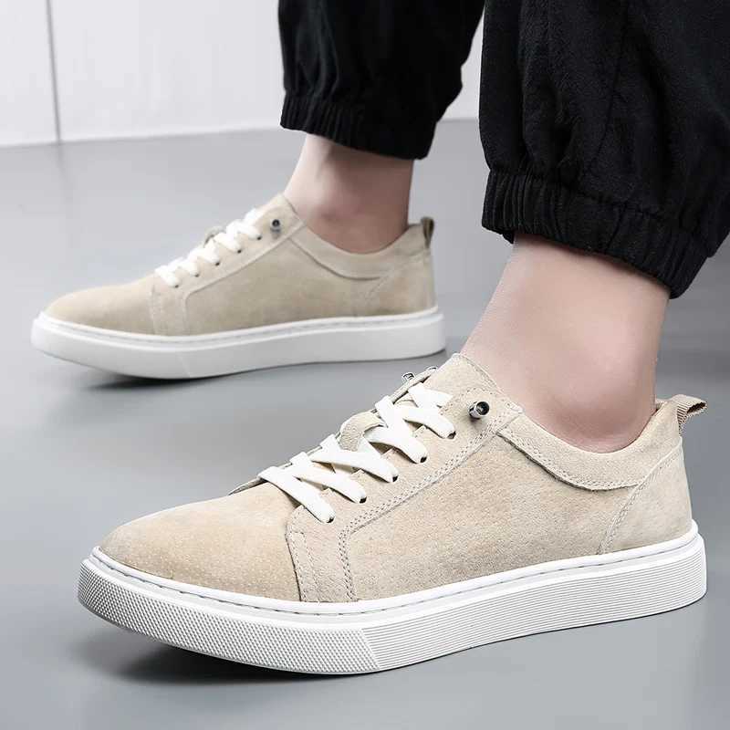 Lightweight soft white soled mens shoes spring new casual shoes mens board shoes thick soled leather shoes genuine leather. W250716